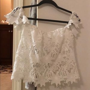 Astr Embroidered Lace OTS top